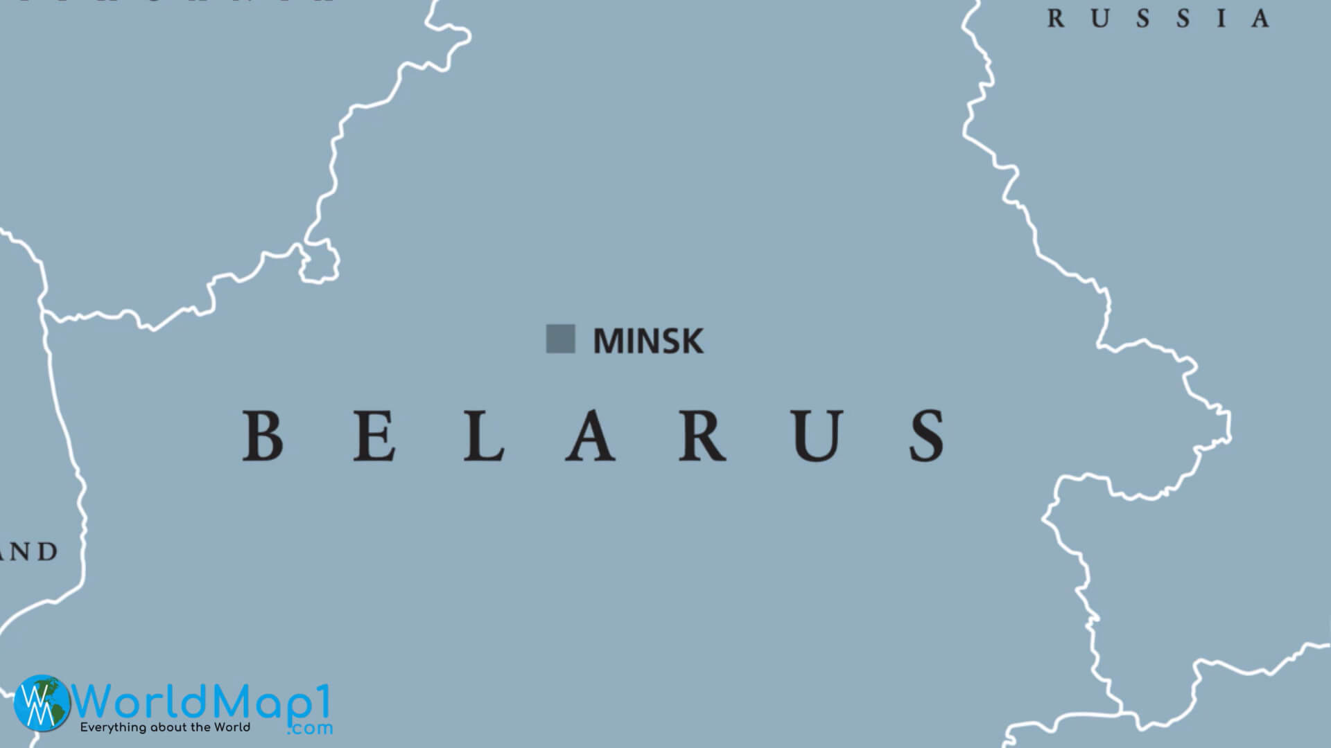 Capital of Belarus Map with Minsk